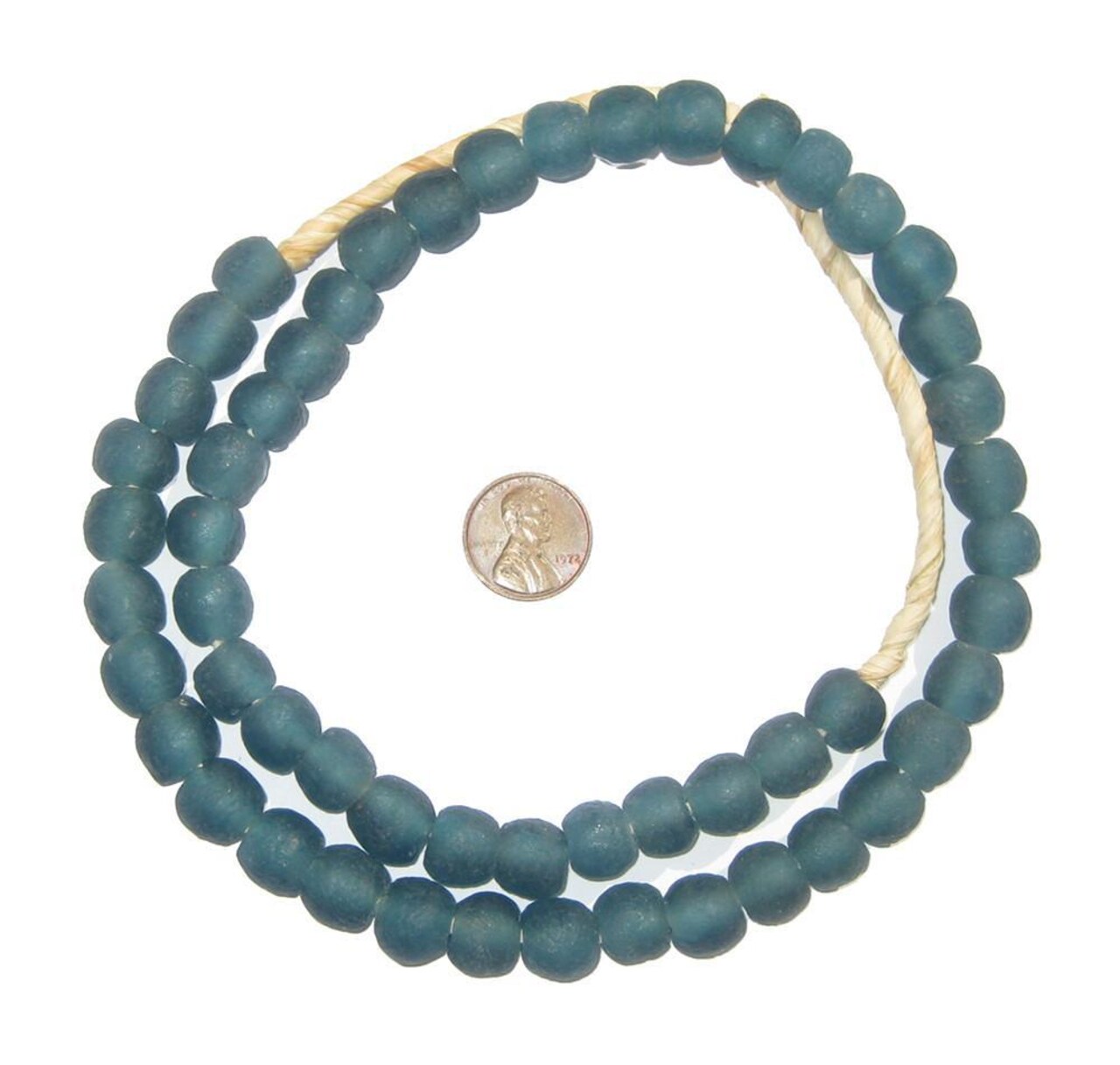 The Bead Chest African Recycled Glass Beads, 11mm - Full Strand Eco-Friendly Fair Trade Sea Glass Beads from Ghana Handmade Ethnic Round Spherical Tribal Boho Krobo Spacer Beads